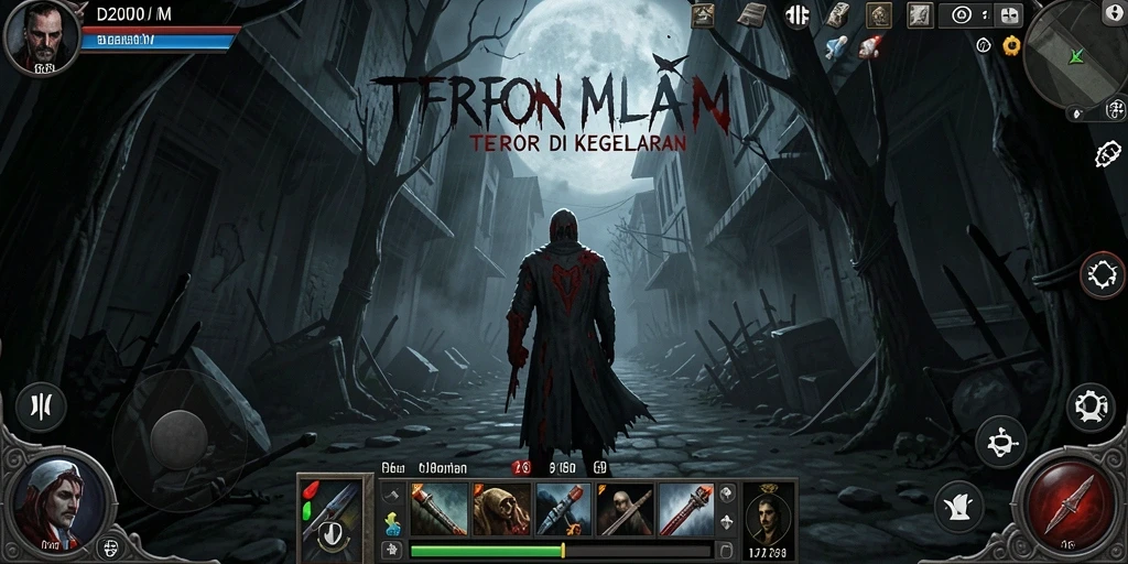 Tampak gameplay D200M dengan suasana Horror yang mencekam.