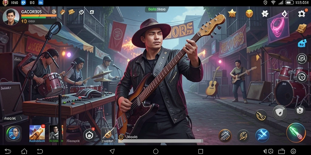 Tampilan seru gameplay musik di GACOR305 dengan berbagai pilihan lagu.