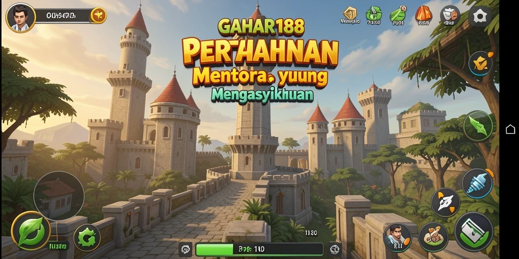 Screenshot GAHAR188 menunjukkan aksi strategi Tower Defense yang mendebarkan.