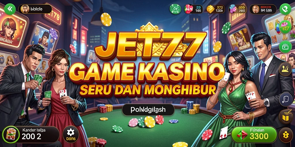 Tampilan gameplay JET77 menampilkan keseruan permainan Kasino yang mendebarkan.