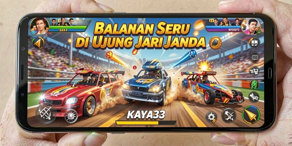 Tampilan gameplay KAYA33 yang mendebarkan saat balapan.