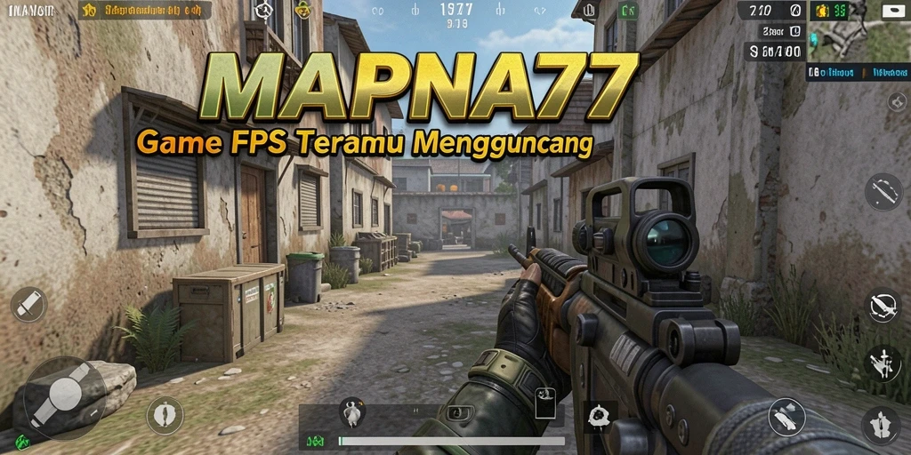 Tangkapan layar utama MAPNA777 memperlihatkan gameplay FPS yang mendebarkan.