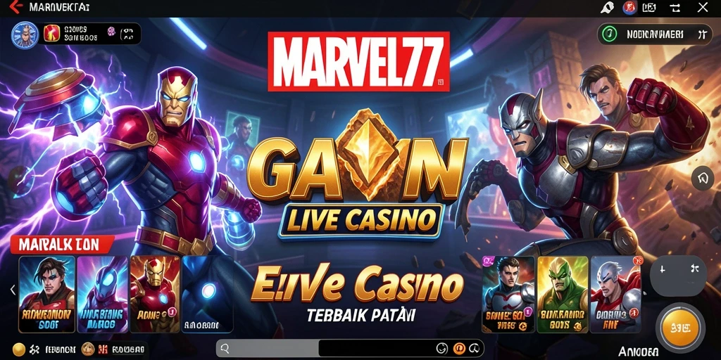 Screenshot gameplay live casino yang menarik di MARVEL77.