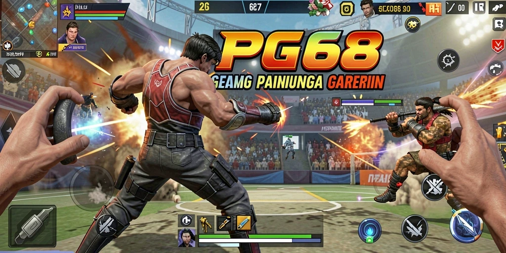 Tangkapan layar menunjukkan aksi seru pertarungan di PGG68.