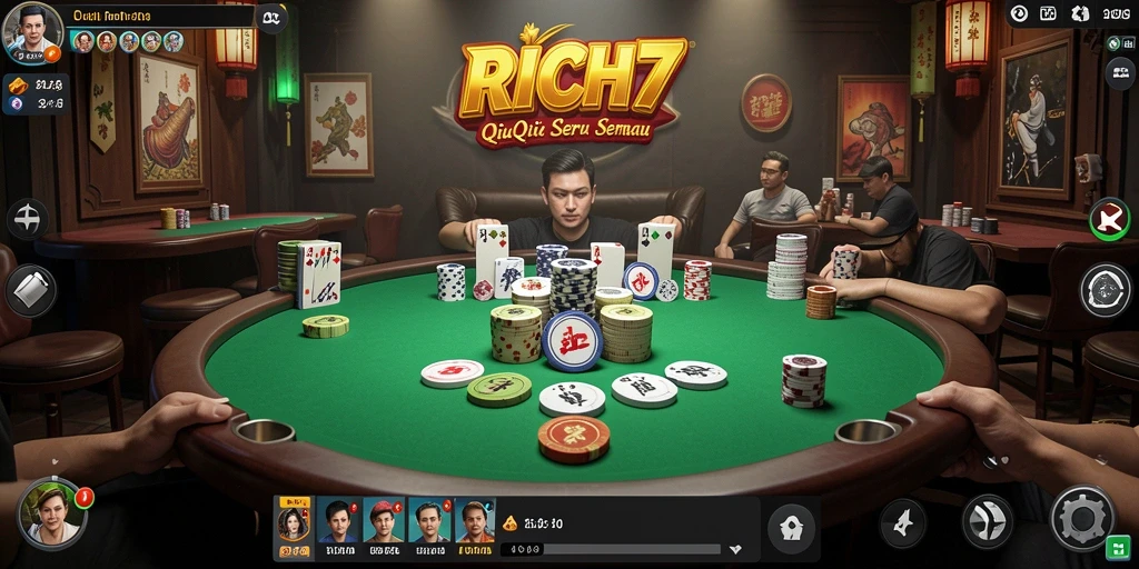 Screenshot gameplay QiuQiu menunjukkan aksi seru di RICH7.