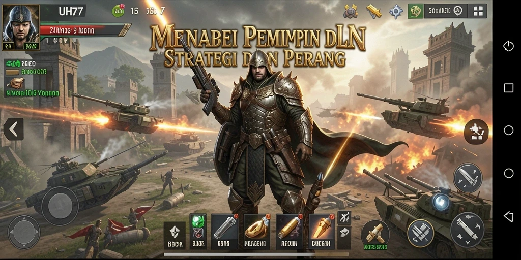 Tampilan screenshot UH77 menampilkan pertempuran epik dan strategi mendalam.