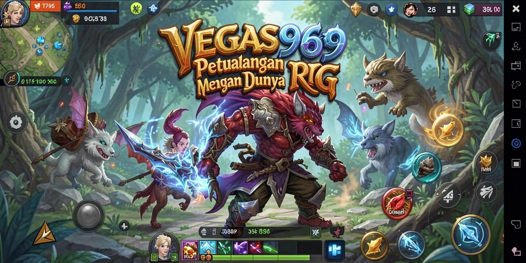 Tangkapan layar gameplay RPG yang menunjukkan pertarungan seru di VEGAS969.